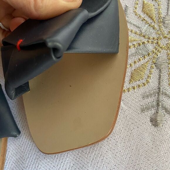 Tibi navy blue women's sandals with beige sole size 36 - Picture 7 of 12